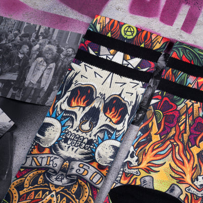 skull socks with flames alternative design