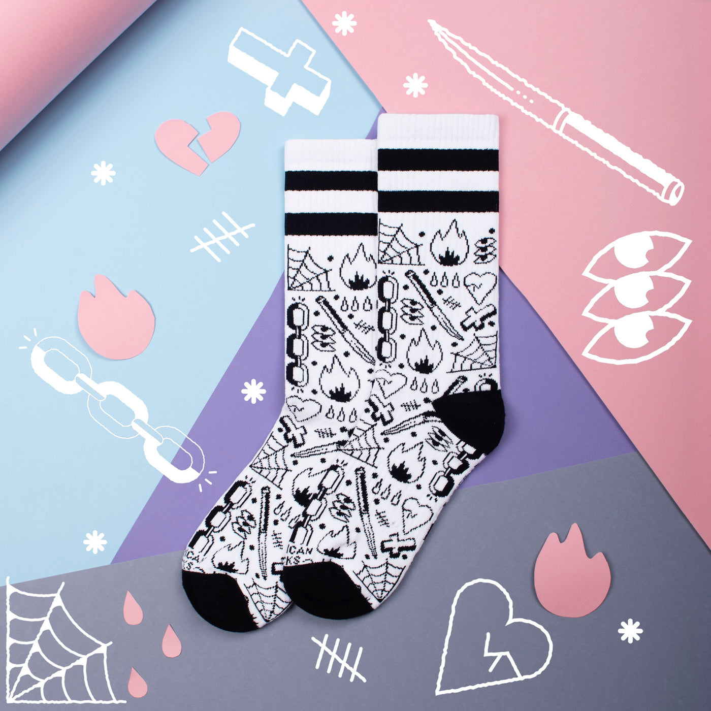 Broken Chain - Mid High - AmericanSocks