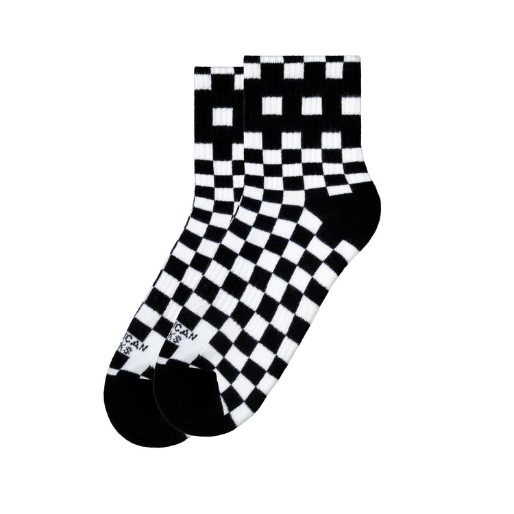 Checkerboard B/W - Ankle High - AmericanSocks