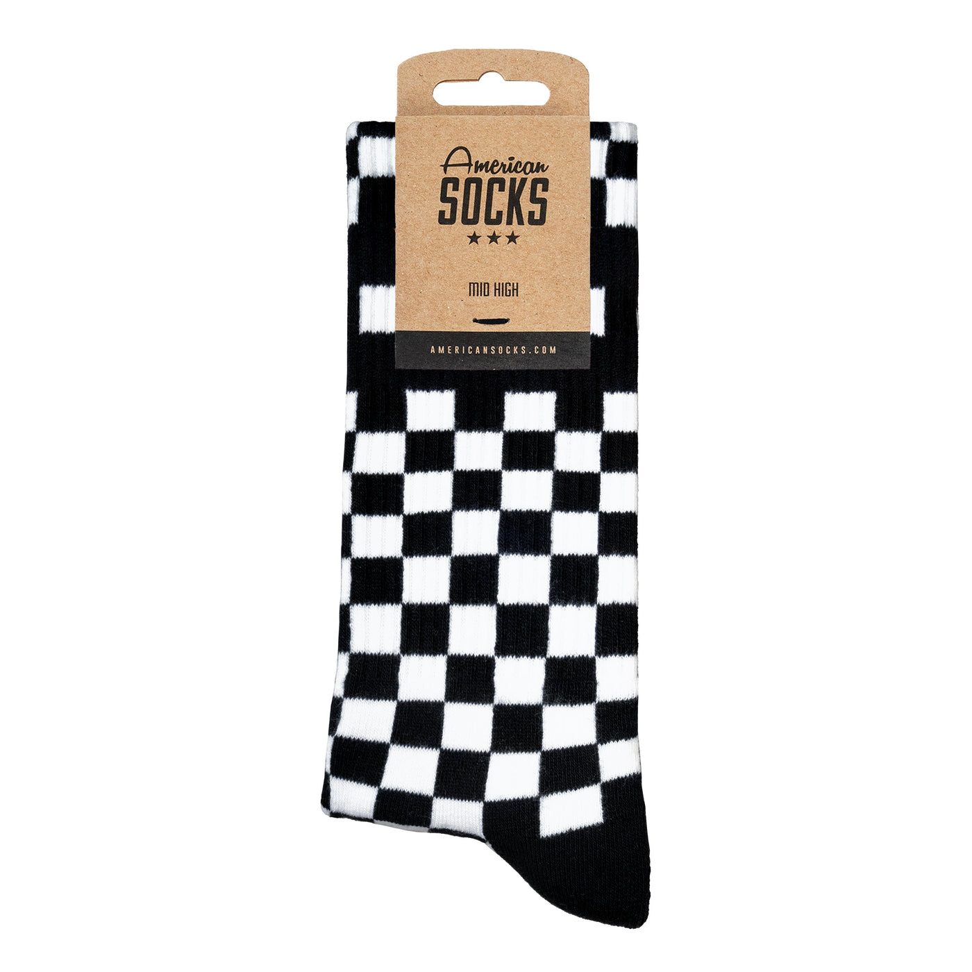 Checkerboard B/W - Mid High - AmericanSocks