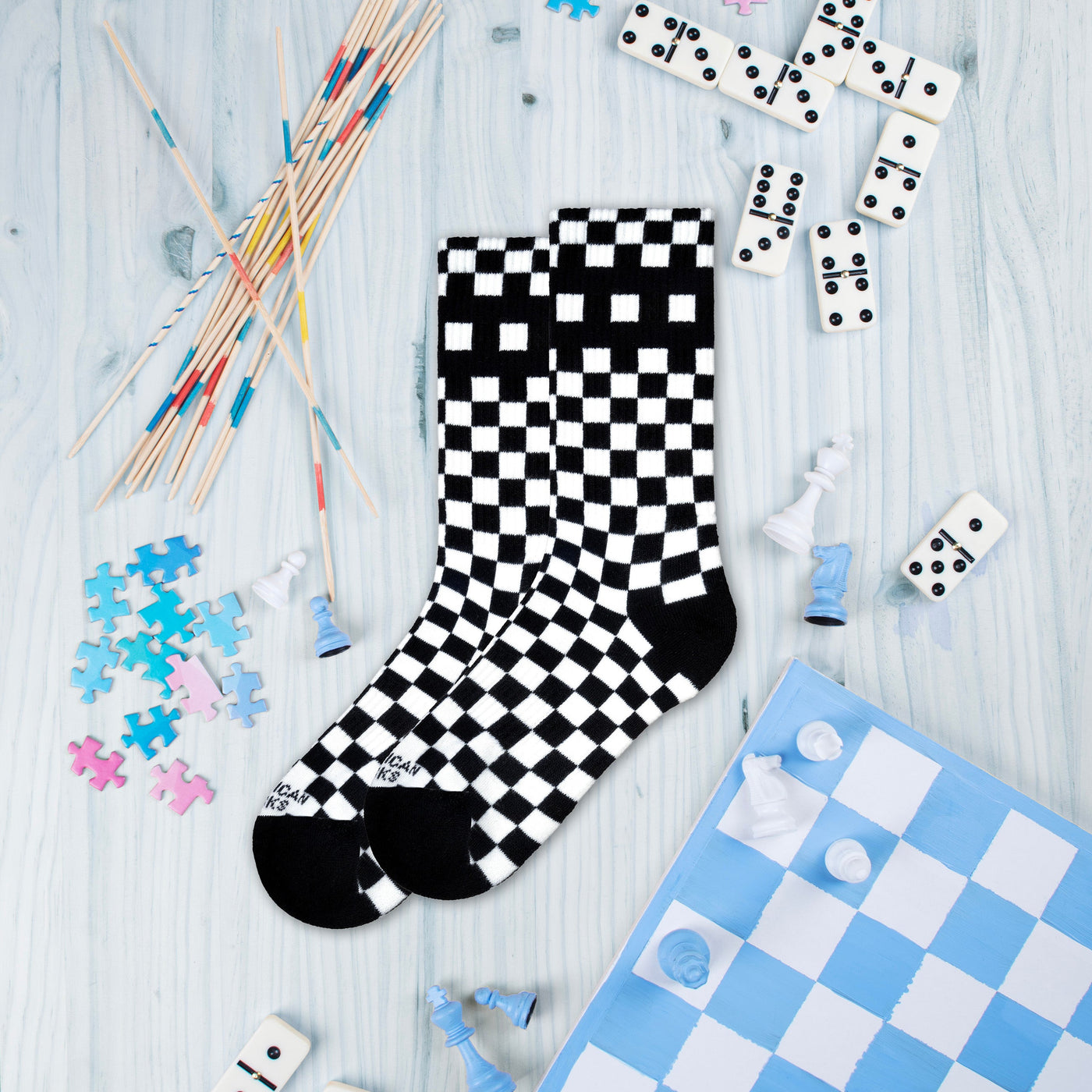 Checkerboard B/W - Mid High - AmericanSocks