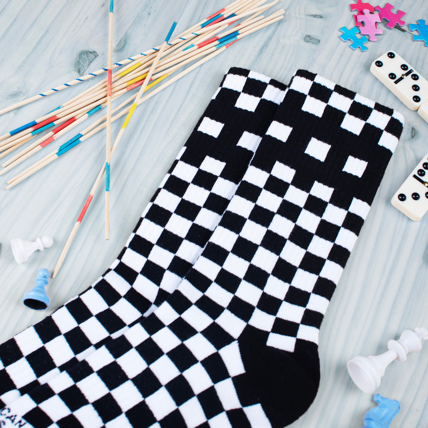 Checkerboard B/W - Mid High - AmericanSocks