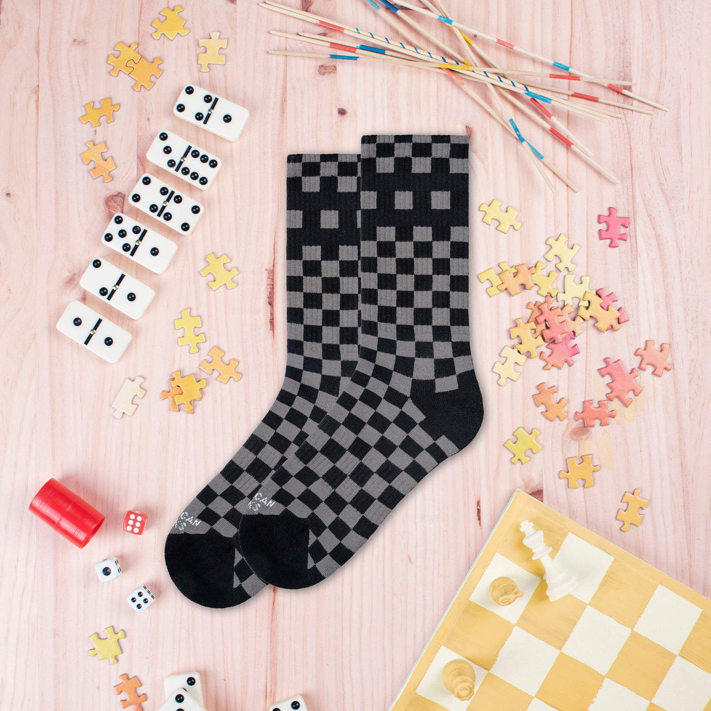 Checkerboard B/G - Mid High - AmericanSocks