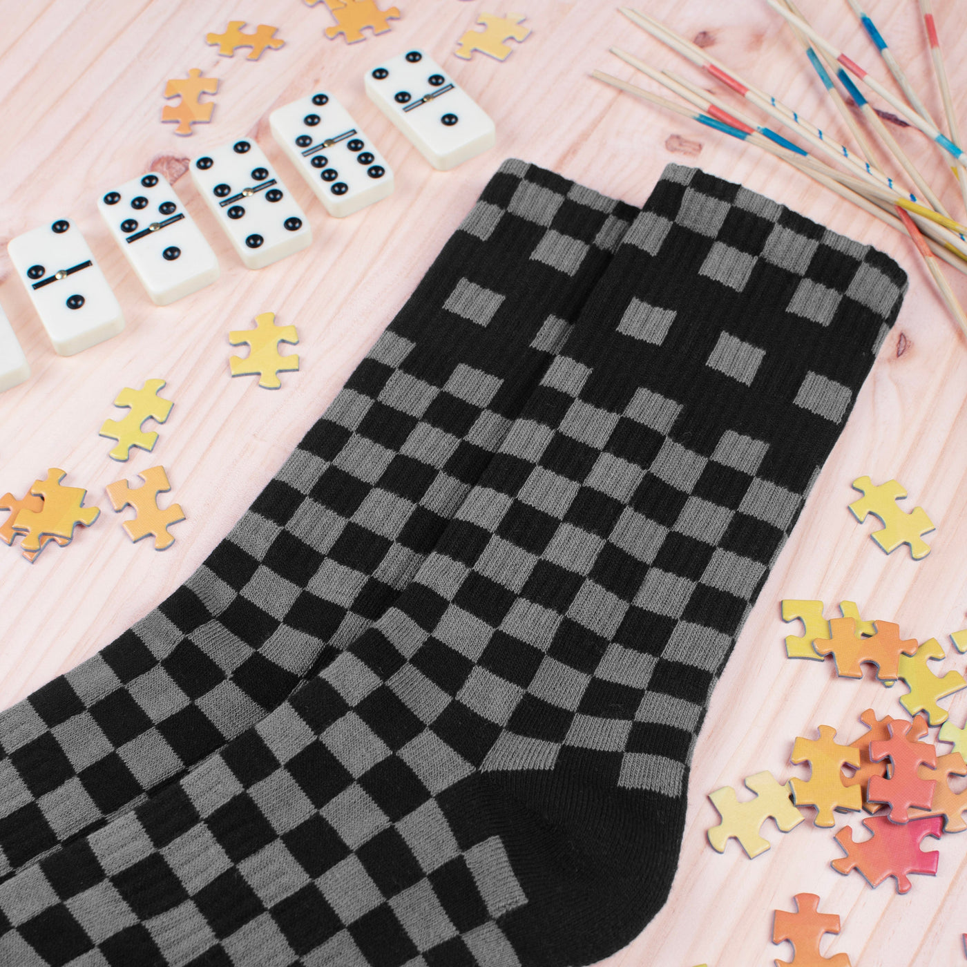 Checkerboard B/G - Mid High - AmericanSocks