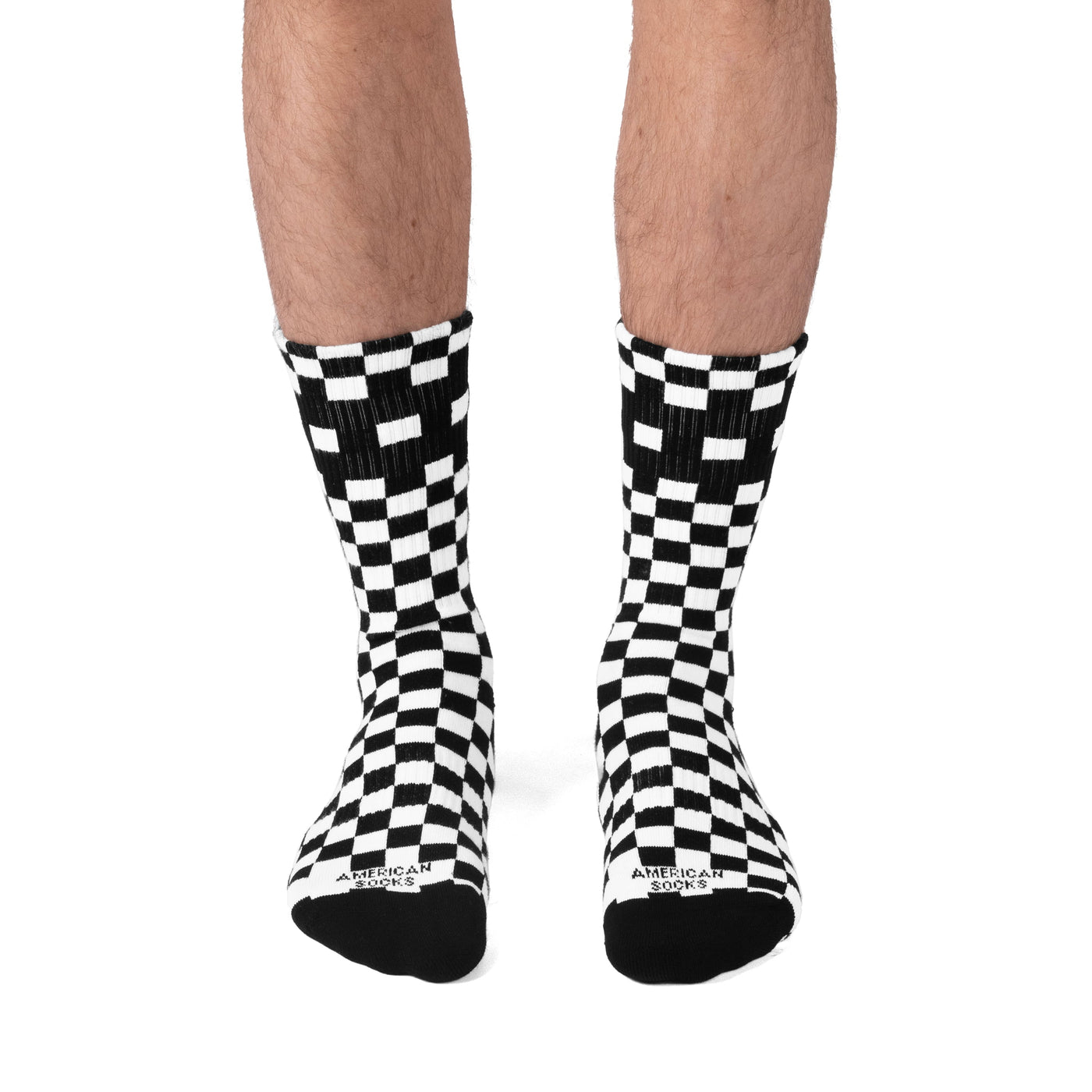 Checkerboard B/W - Mid High - AmericanSocks