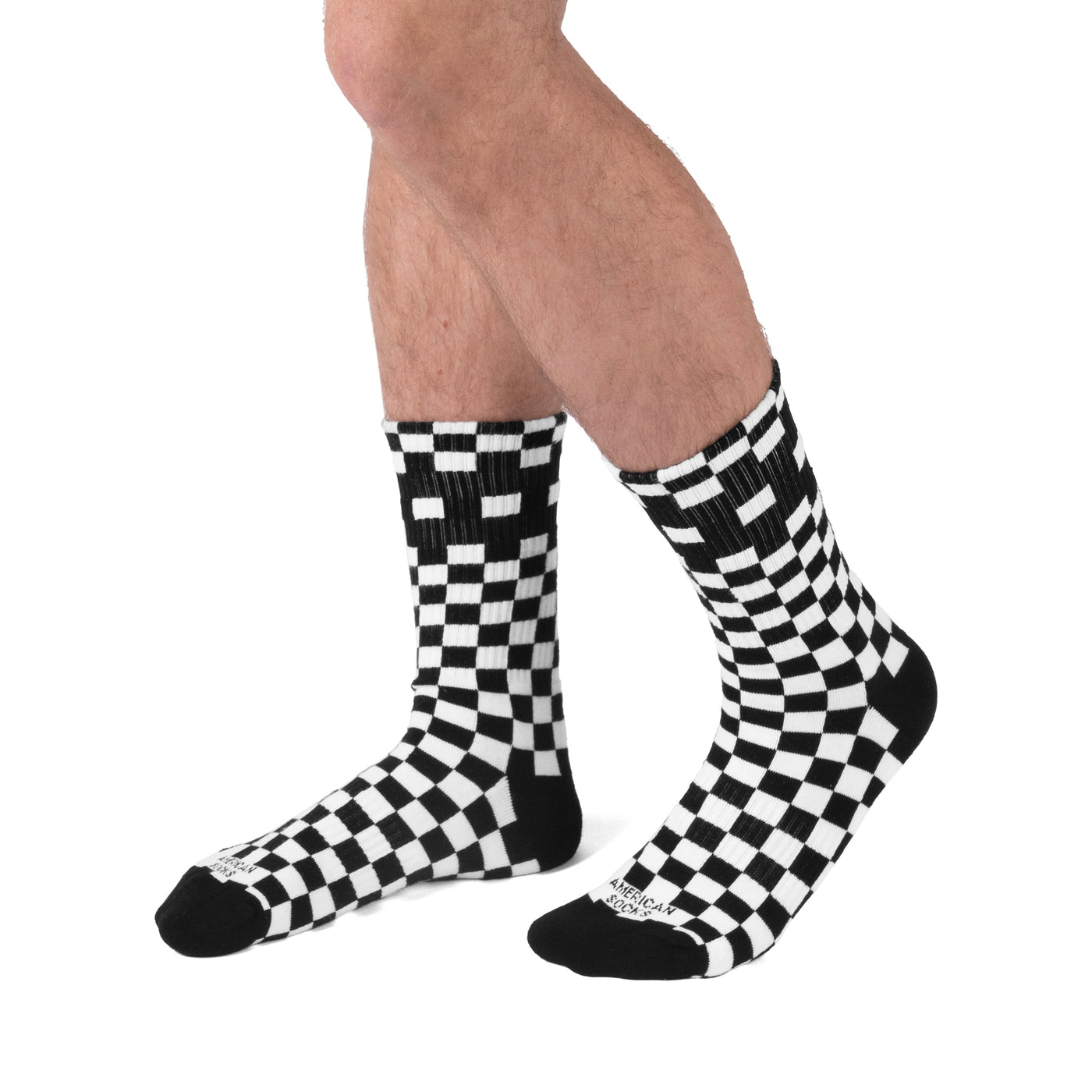 Checkerboard B/W - Mid High - AmericanSocks